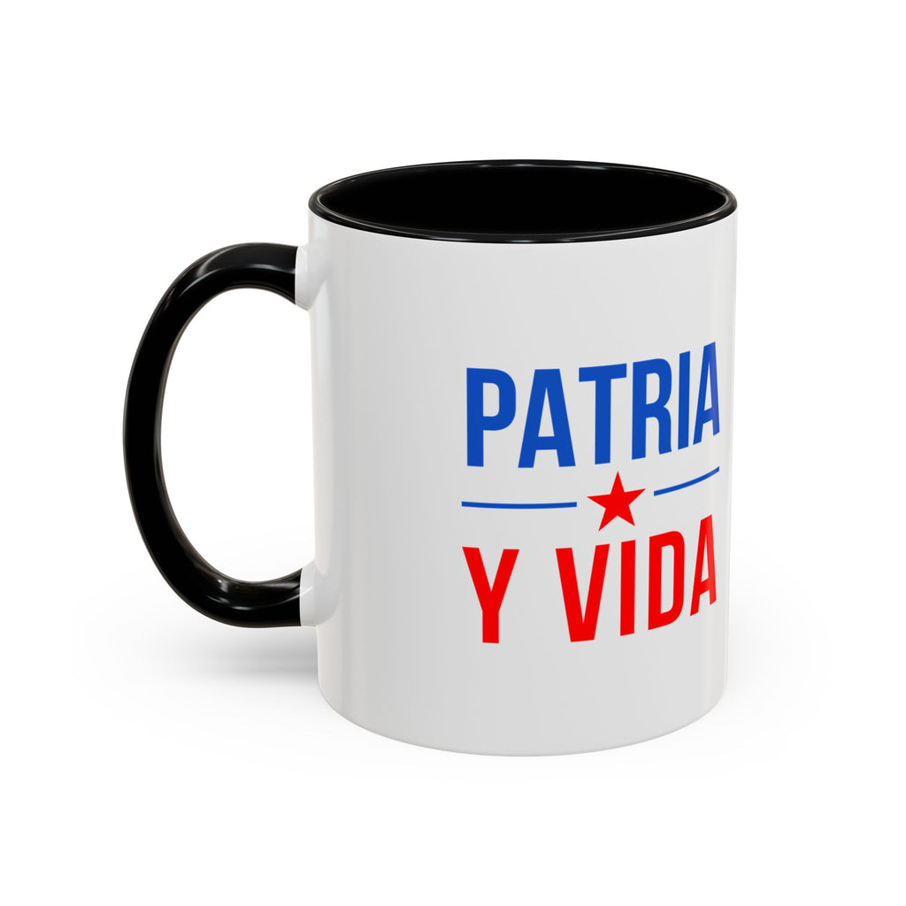Taza “Patria y Vida” | Taza de Café con Interior de Color 11 oz y 15 oz