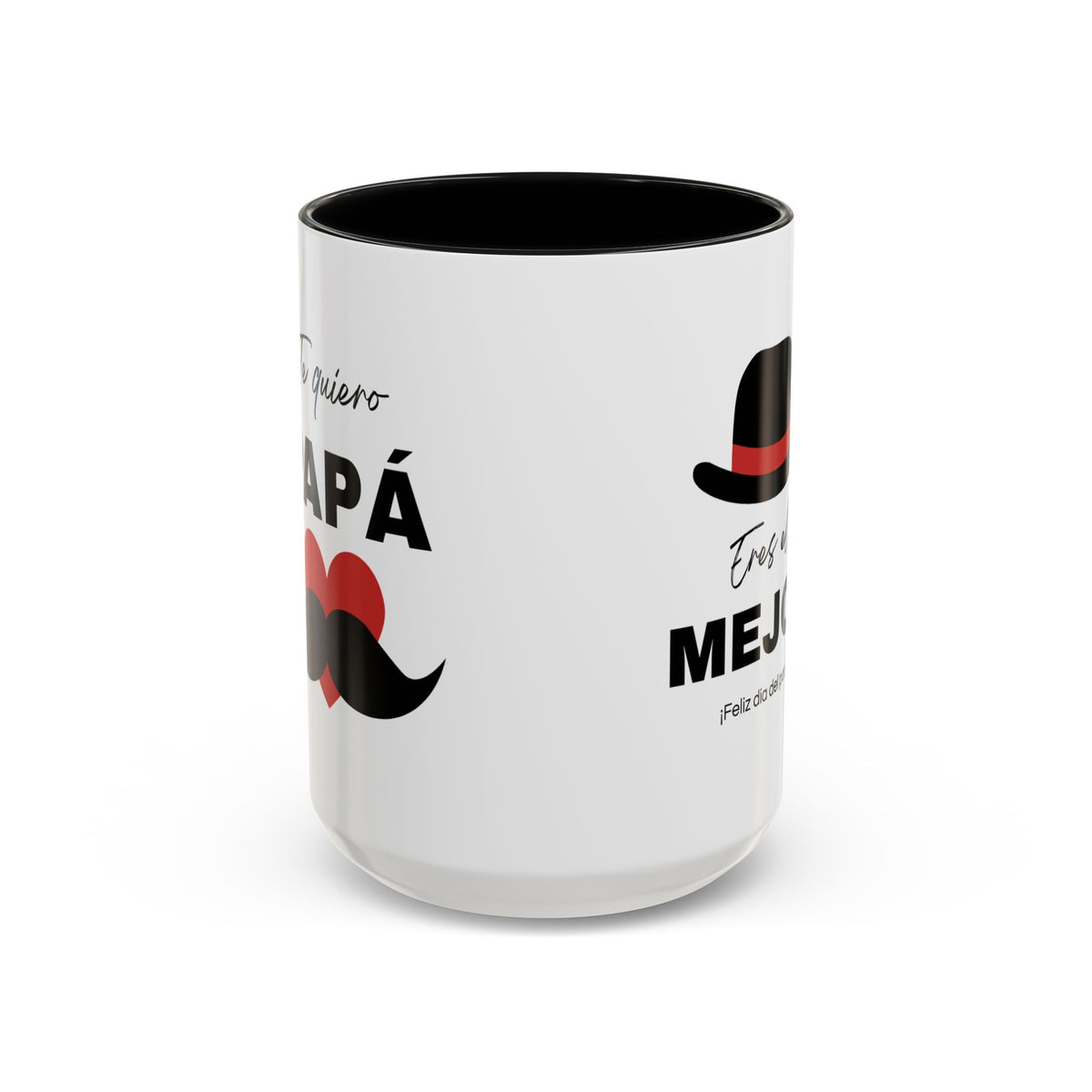 Taza “Feliz Día Papá” | Taza de Café de Cerámica 11 oz y 15 oz con Interior de Color