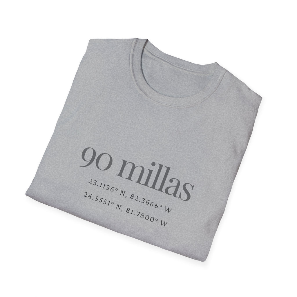 Camiseta “90 Millas” — Tee Minimalista con Coordenadas Cubanas