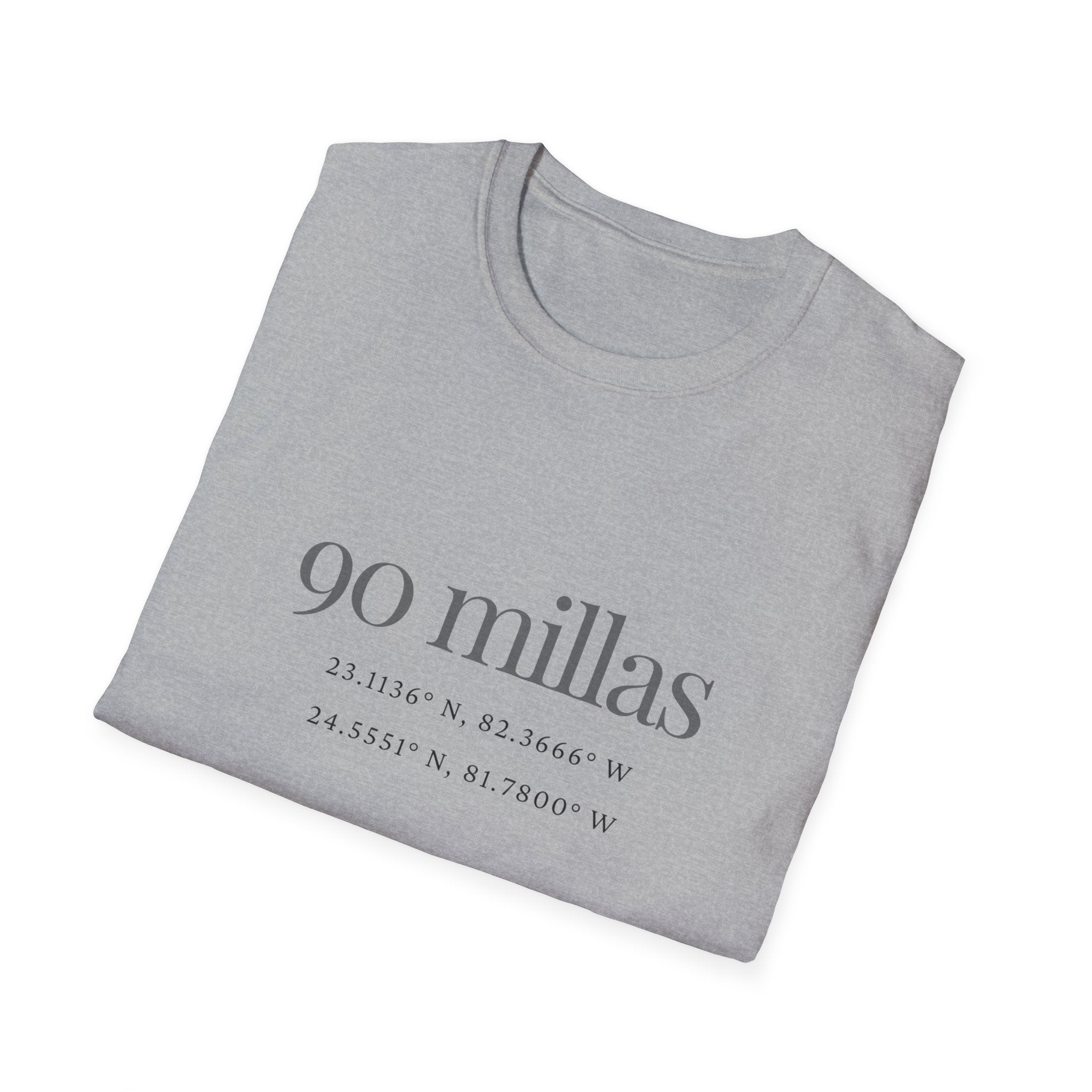 Camiseta “90 Millas” — Tee Minimalista con Coordenadas Cubanas