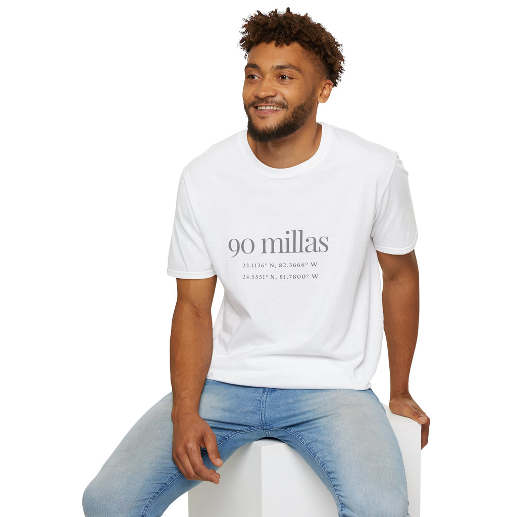Camiseta “90 Millas” — Tee Minimalista con Coordenadas Cubanas