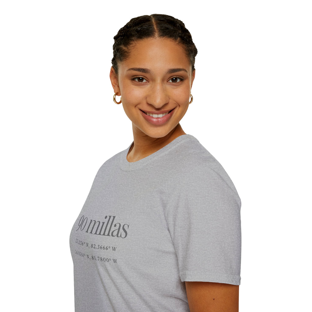 Camiseta “90 Millas” — Tee Minimalista con Coordenadas Cubanas