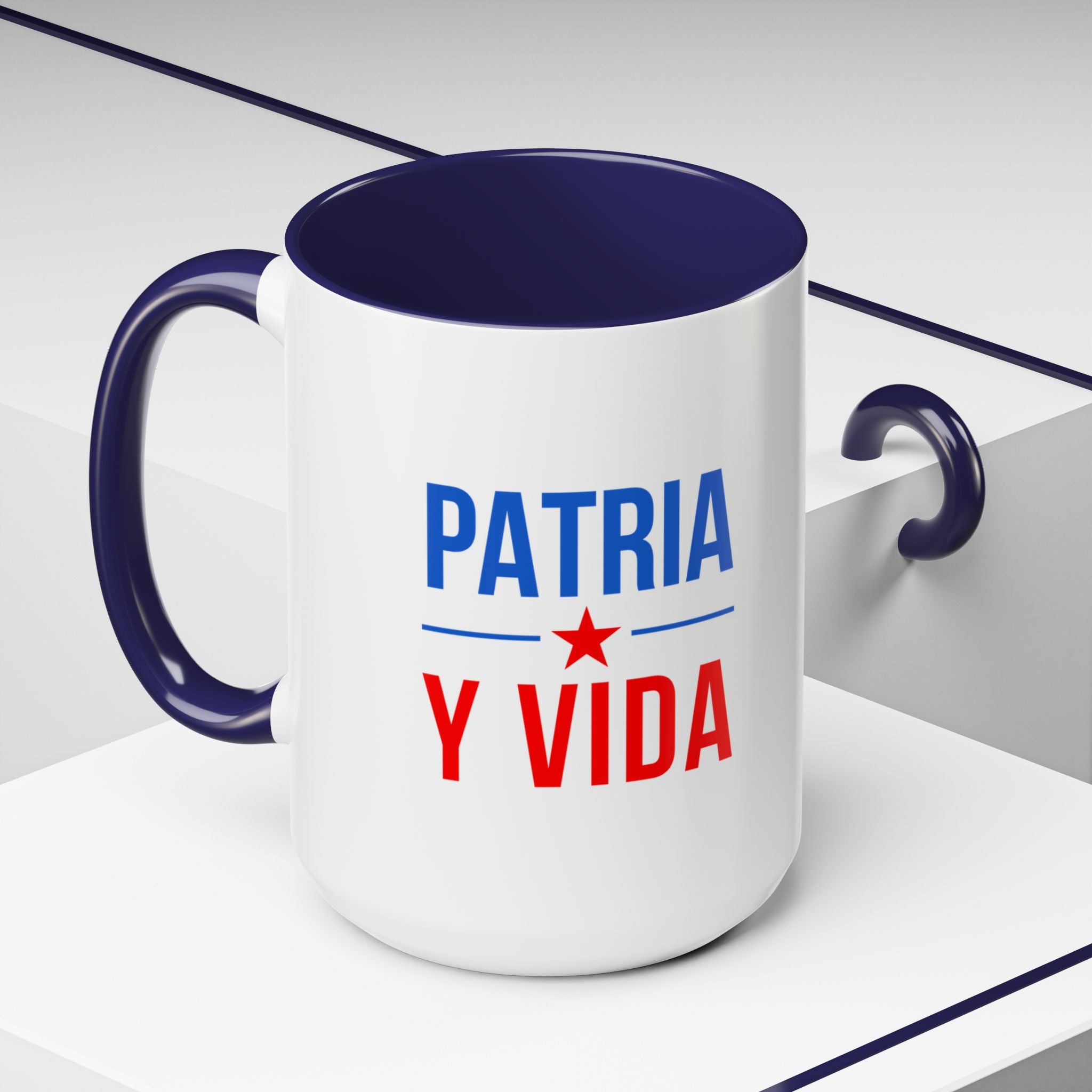 Taza “Patria y Vida” | Taza de Café con Interior de Color 11 oz y 15 oz