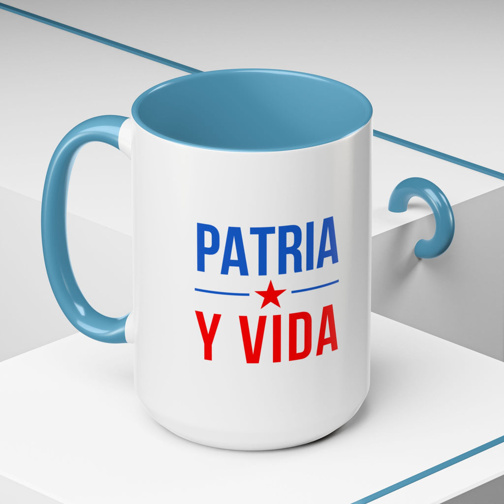 Taza “Patria y Vida” | Taza de Café con Interior de Color 11 oz y 15 oz