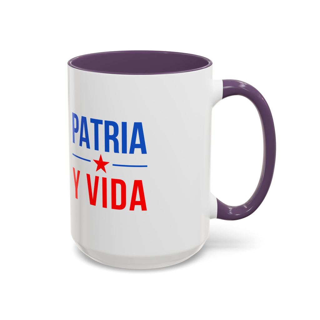 Taza “Patria y Vida” | Taza de Café con Interior de Color 11 oz y 15 oz