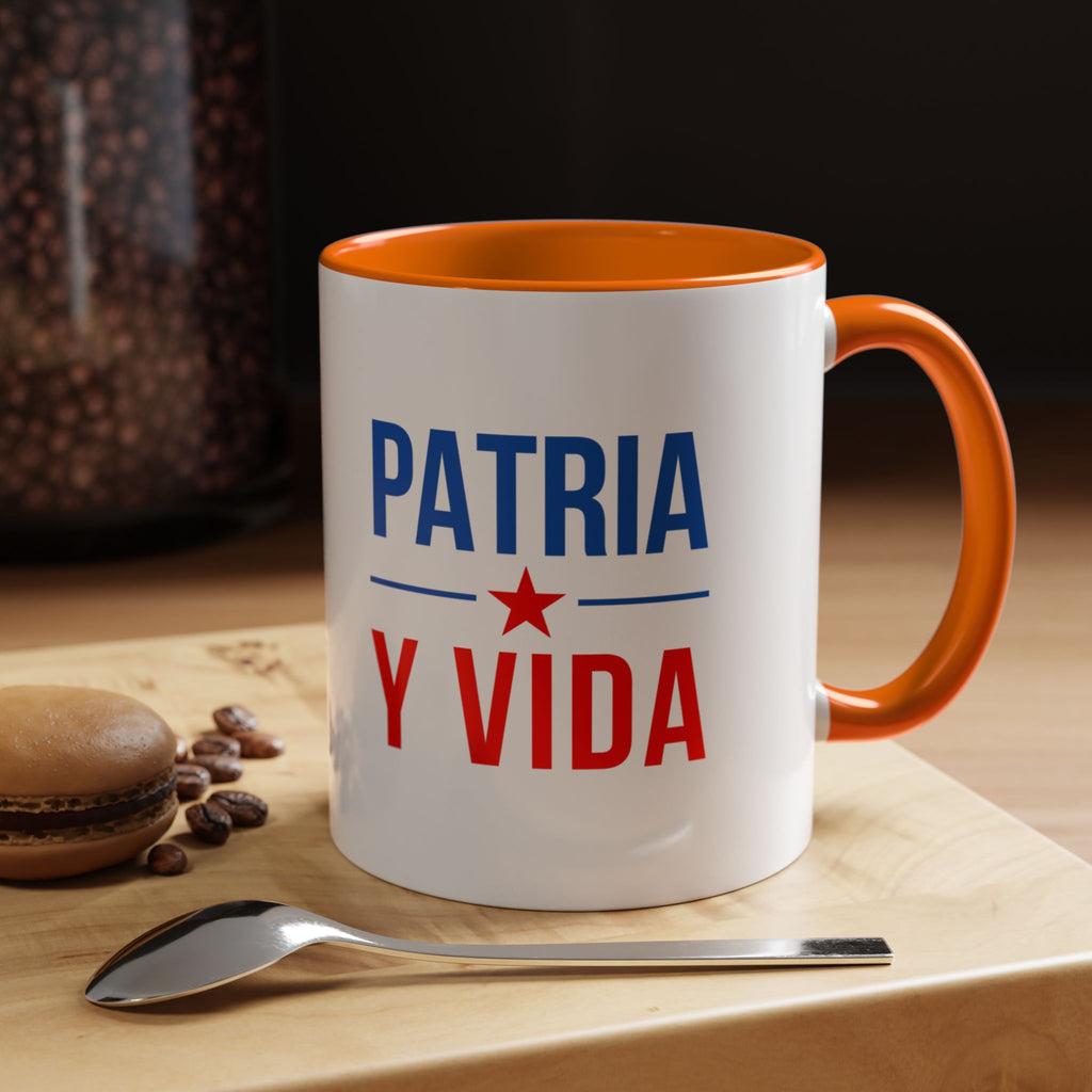 Taza “Patria y Vida” | Taza de Café con Interior de Color 11 oz y 15 oz