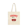 Bolso Tote de Lona con Cerezas — Bolsa Retro para Compras Estilo Mercado Frutal