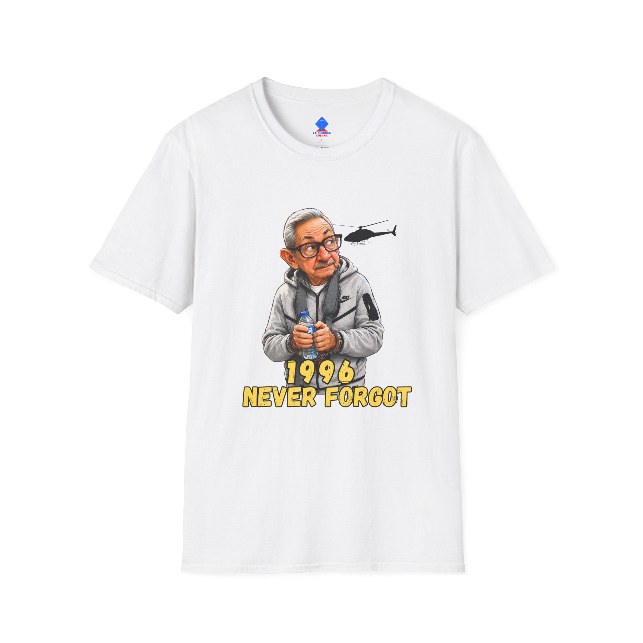 Camiseta “1996 Never Forgot” — Caricatura de Raúl Castro Edición Miami