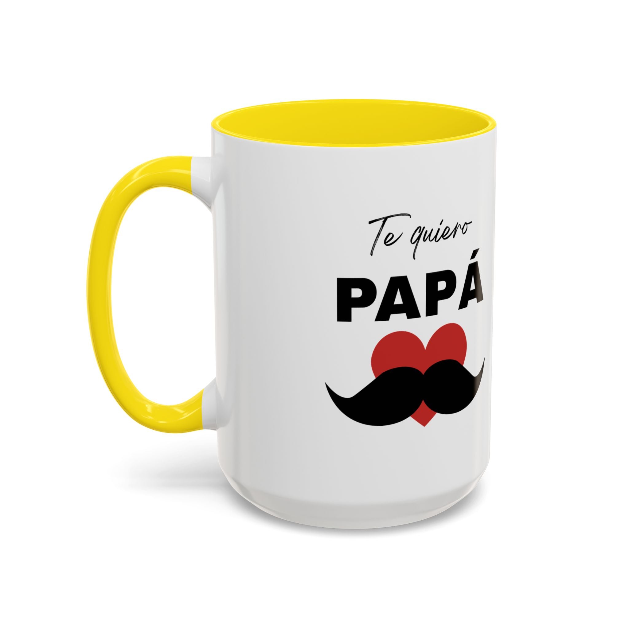 Taza “Feliz Día Papá” | Taza de Café de Cerámica 11 oz y 15 oz con Interior de Color