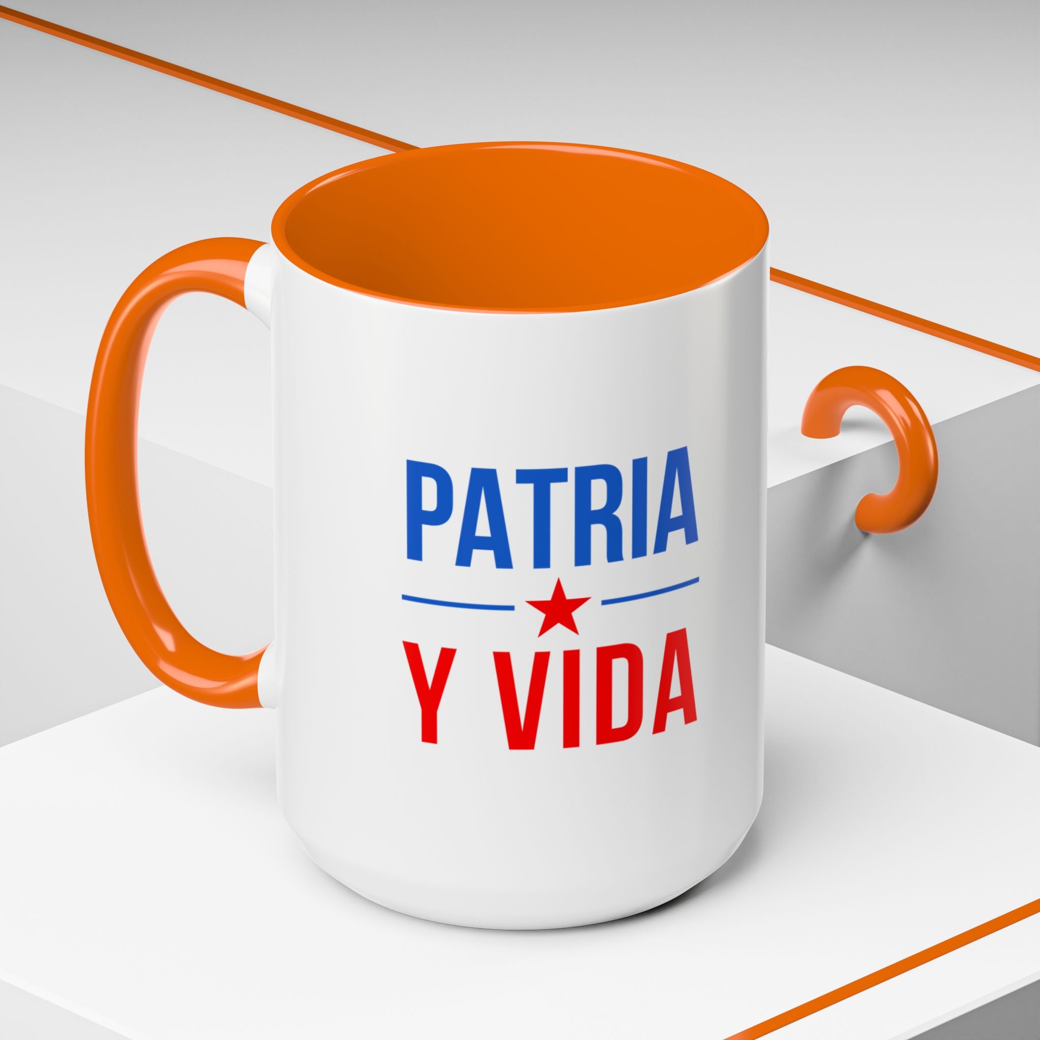 Taza “Patria y Vida” | Taza de Café con Interior de Color 11 oz y 15 oz