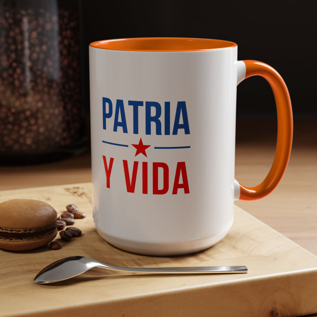 Taza “Patria y Vida” | Taza de Café con Interior de Color 11 oz y 15 oz