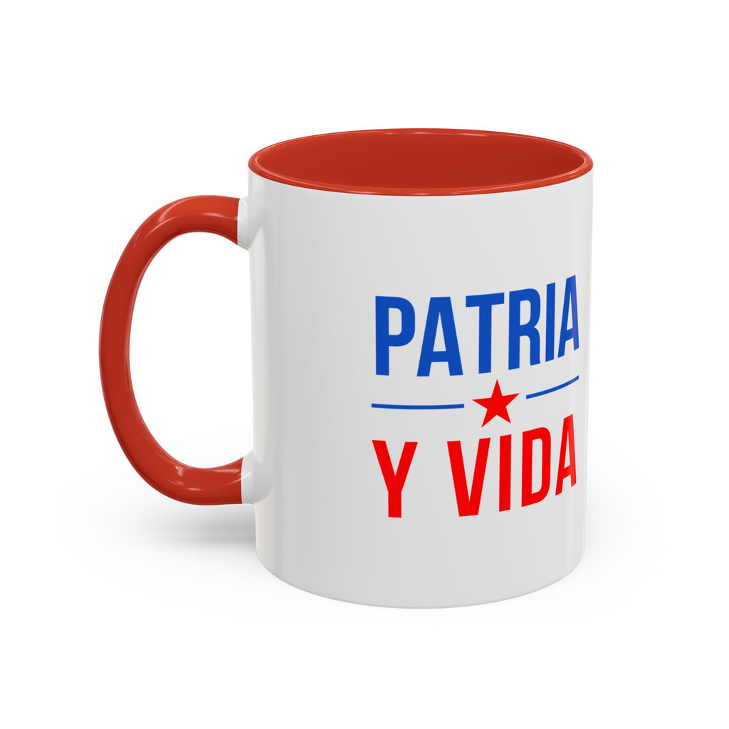 Taza “Patria y Vida” | Taza de Café con Interior de Color 11 oz y 15 oz