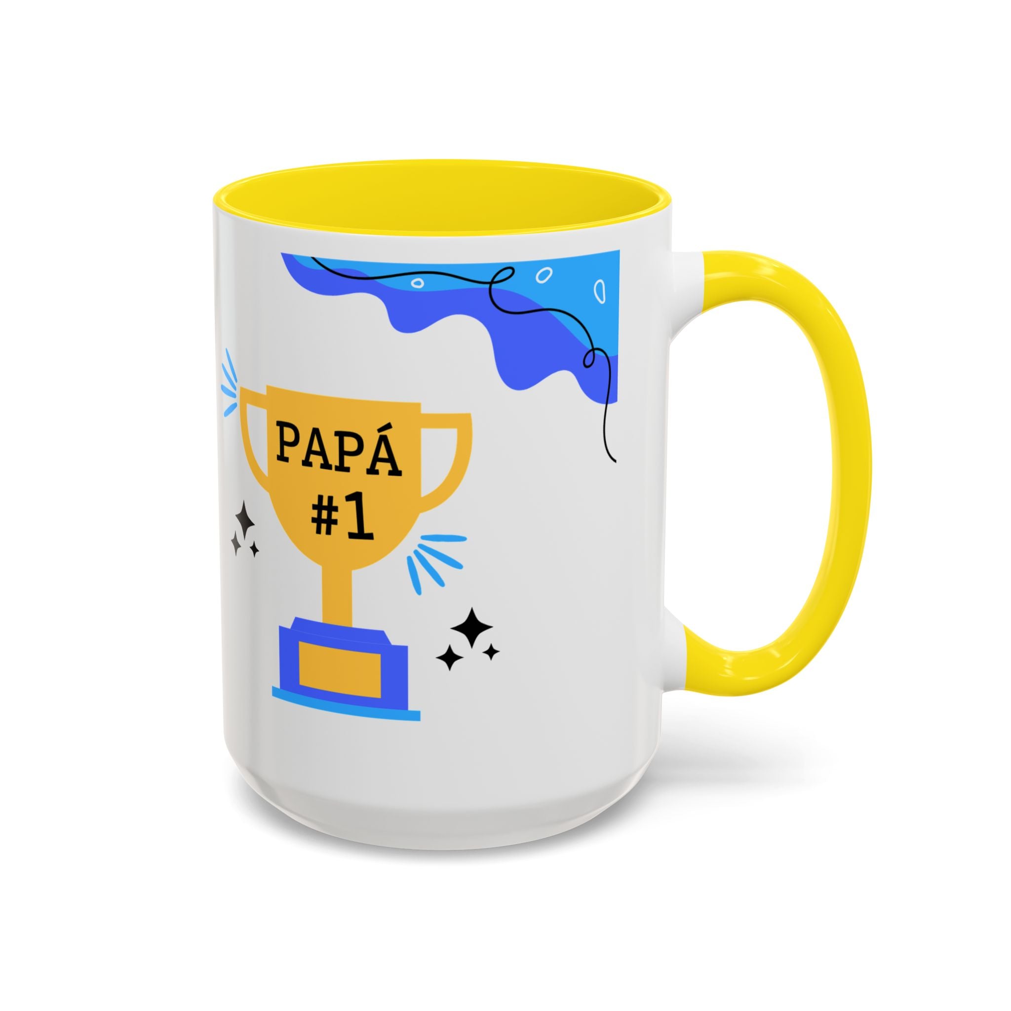 Taza “Feliz Día Papá” | Taza de Café con Interior de Color 11 oz y 15 oz
