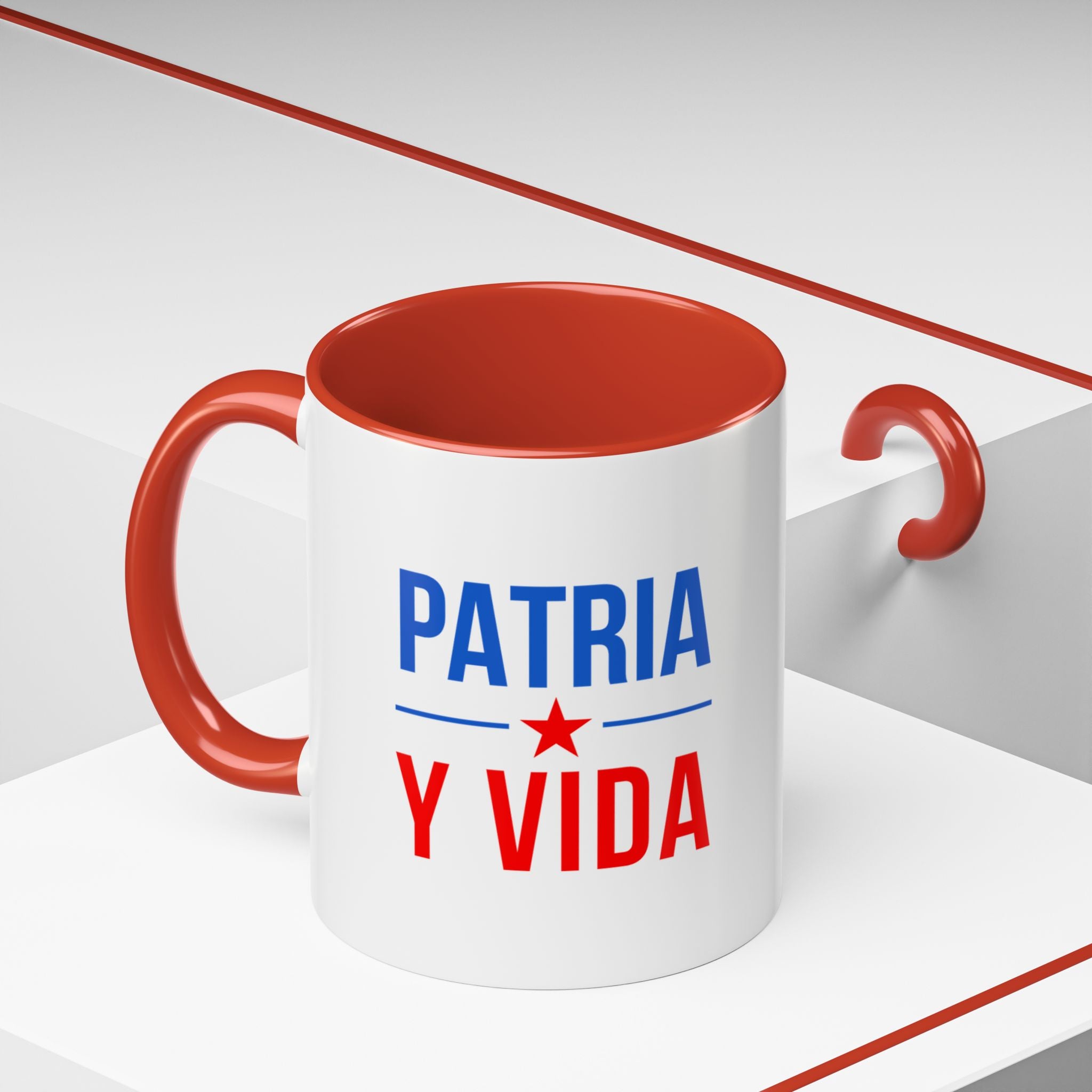 Taza “Patria y Vida” | Taza de Café con Interior de Color 11 oz y 15 oz