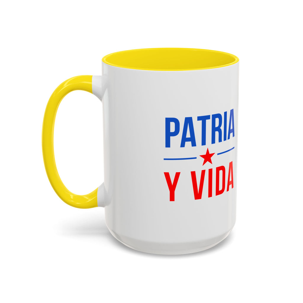 Taza “Patria y Vida” | Taza de Café con Interior de Color 11 oz y 15 oz