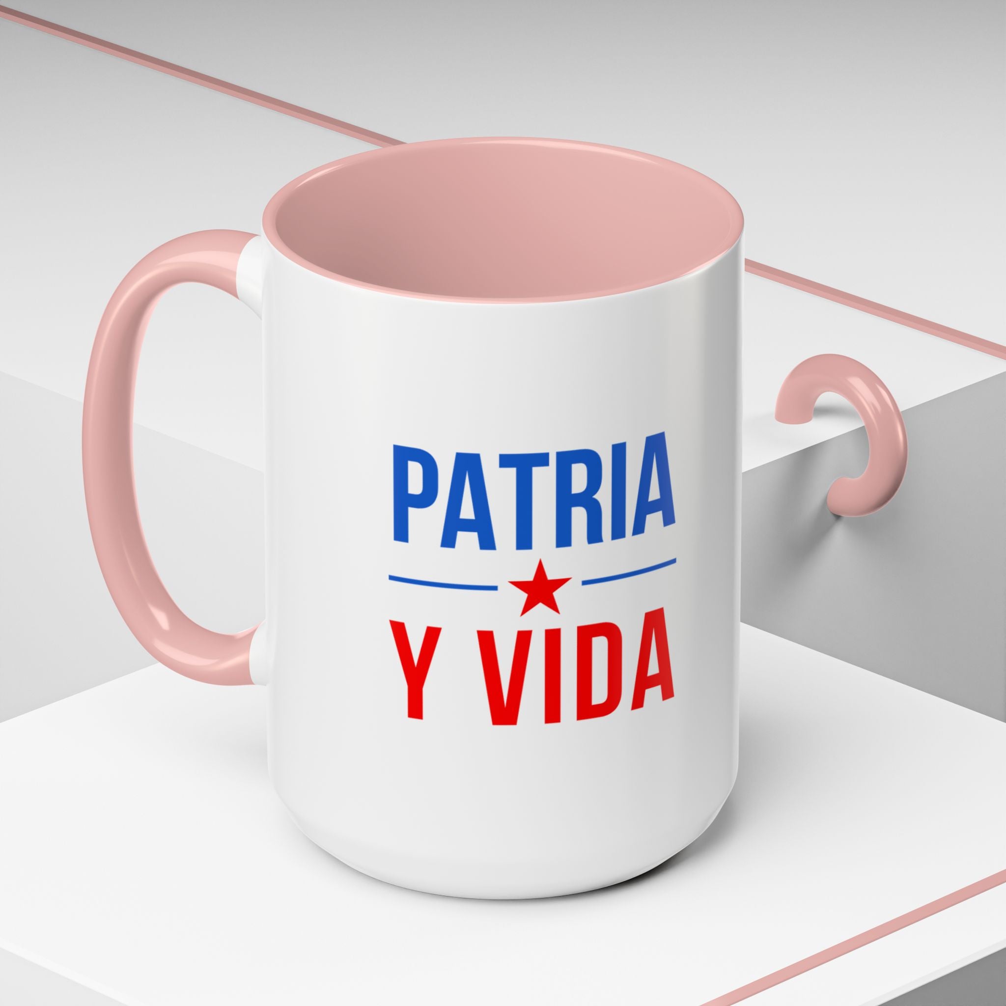 Taza “Patria y Vida” | Taza de Café con Interior de Color 11 oz y 15 oz