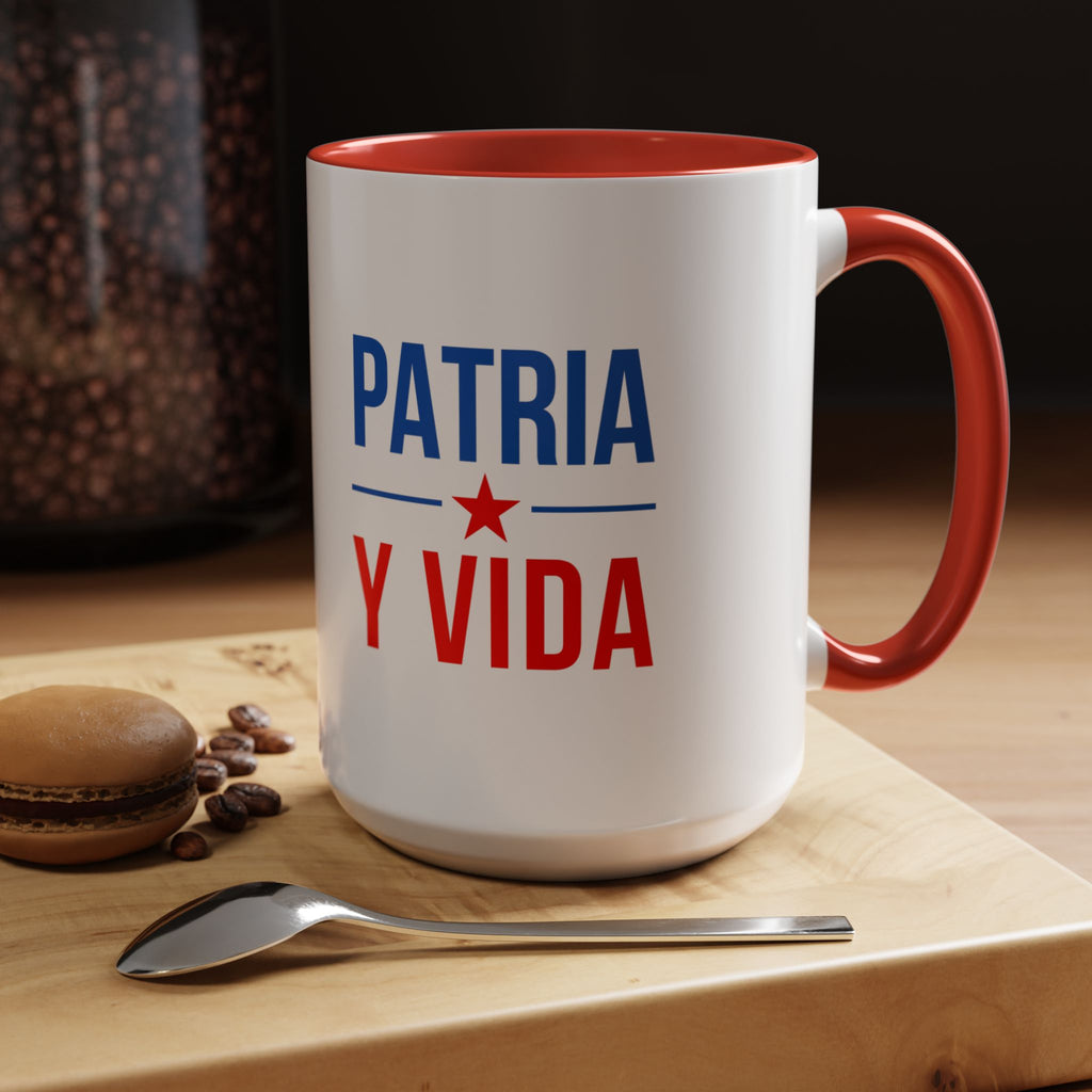 Taza “Patria y Vida” | Taza de Café con Interior de Color 11 oz y 15 oz