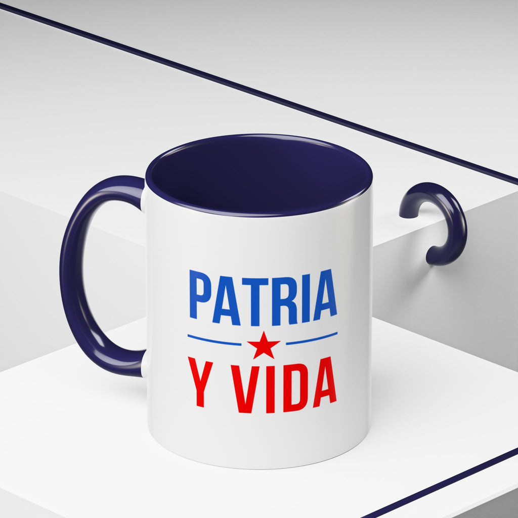 Taza “Patria y Vida” | Taza de Café con Interior de Color 11 oz y 15 oz