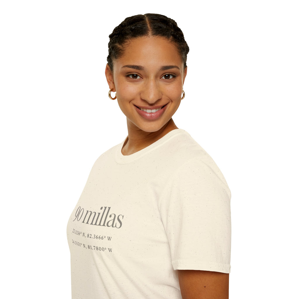 Camiseta “90 Millas” — Tee Minimalista con Coordenadas Cubanas