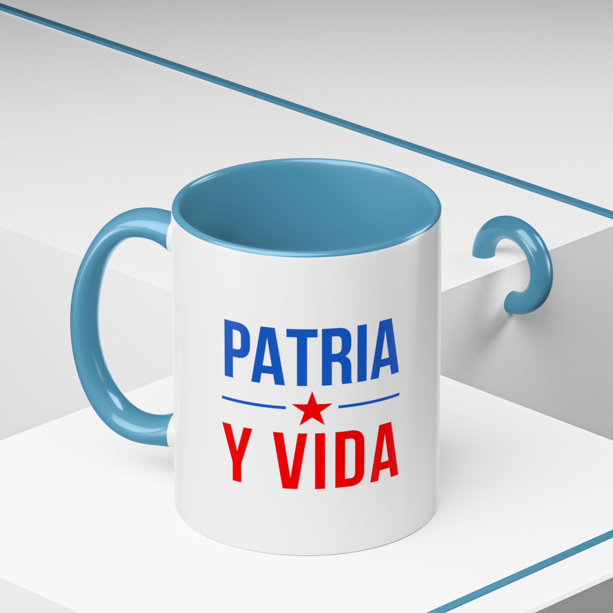 Taza “Patria y Vida” | Taza de Café con Interior de Color 11 oz y 15 oz