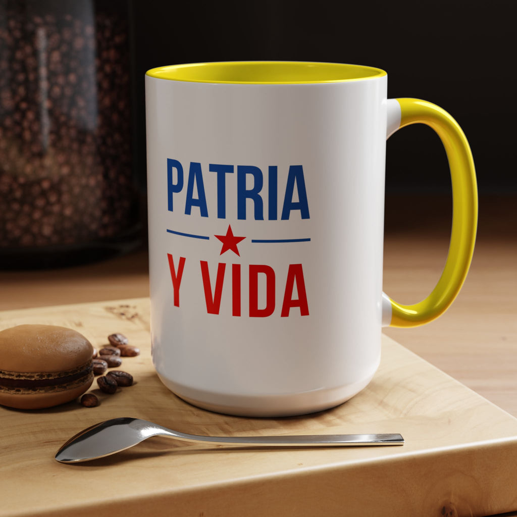 Taza “Patria y Vida” | Taza de Café con Interior de Color 11 oz y 15 oz
