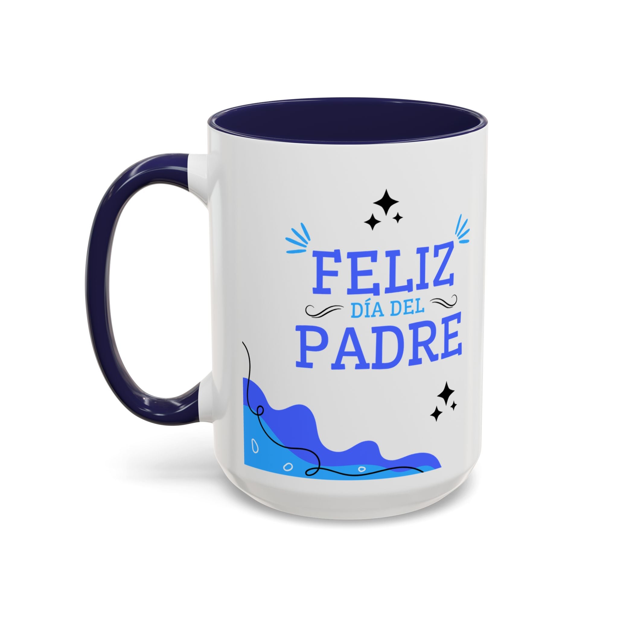 Taza “Feliz Día Papá” | Taza de Café con Interior de Color 11 oz y 15 oz