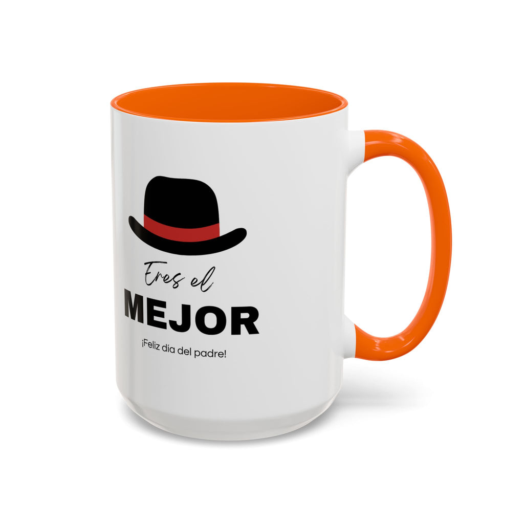 Taza “Feliz Día Papá” | Taza de Café de Cerámica 11 oz y 15 oz con Interior de Color