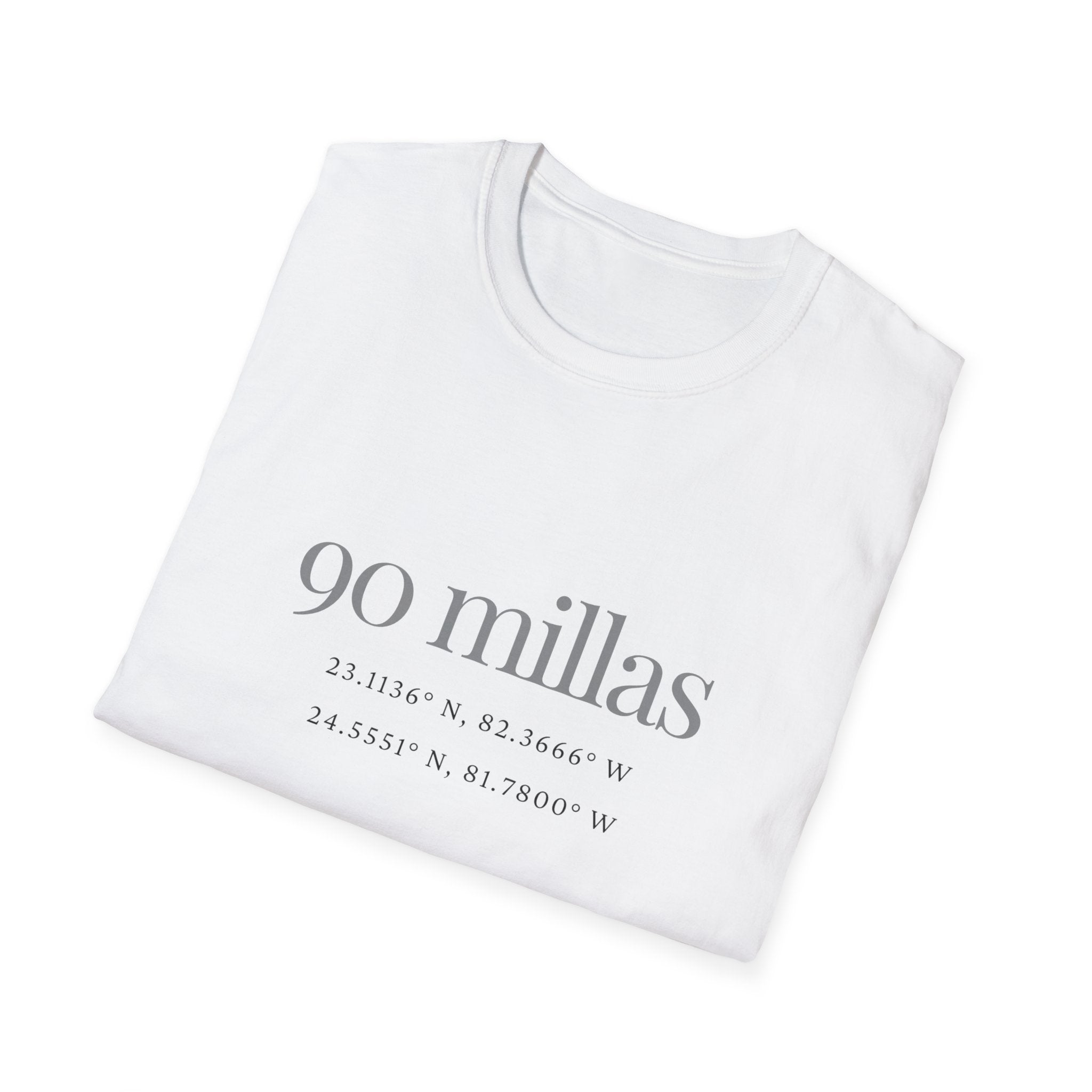 Camiseta “90 Millas” — Tee Minimalista con Coordenadas Cubanas