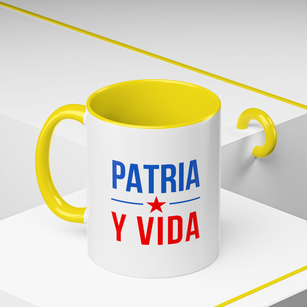 Taza “Patria y Vida” | Taza de Café con Interior de Color 11 oz y 15 oz