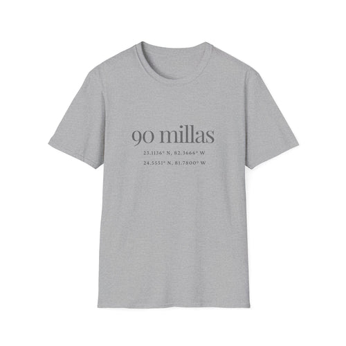 Camiseta “90 Millas” — Tee Minimalista con Coordenadas Cubanas