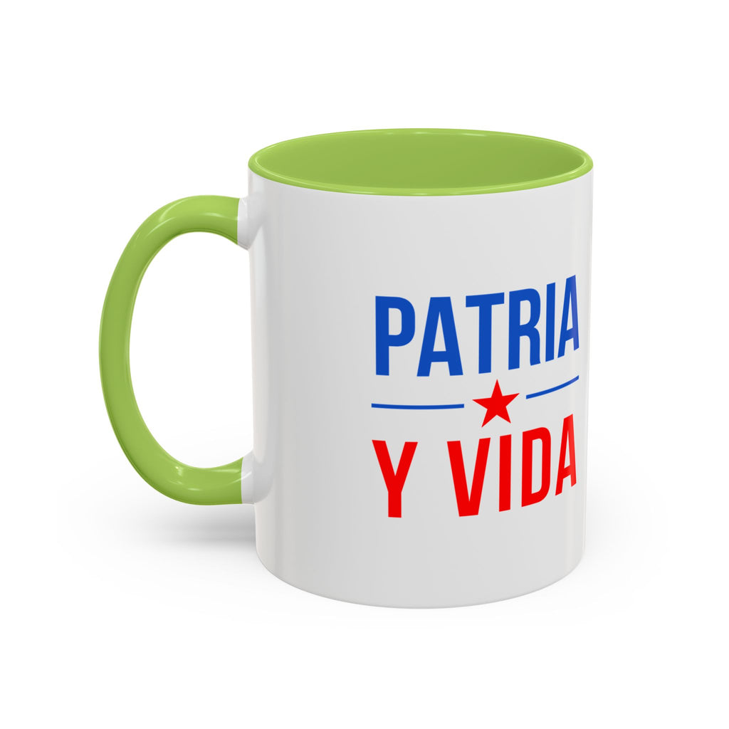 Taza “Patria y Vida” | Taza de Café con Interior de Color 11 oz y 15 oz