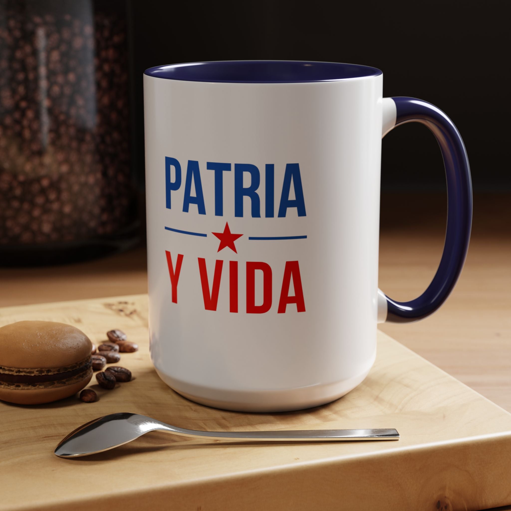 Taza “Patria y Vida” | Taza de Café con Interior de Color 11 oz y 15 oz