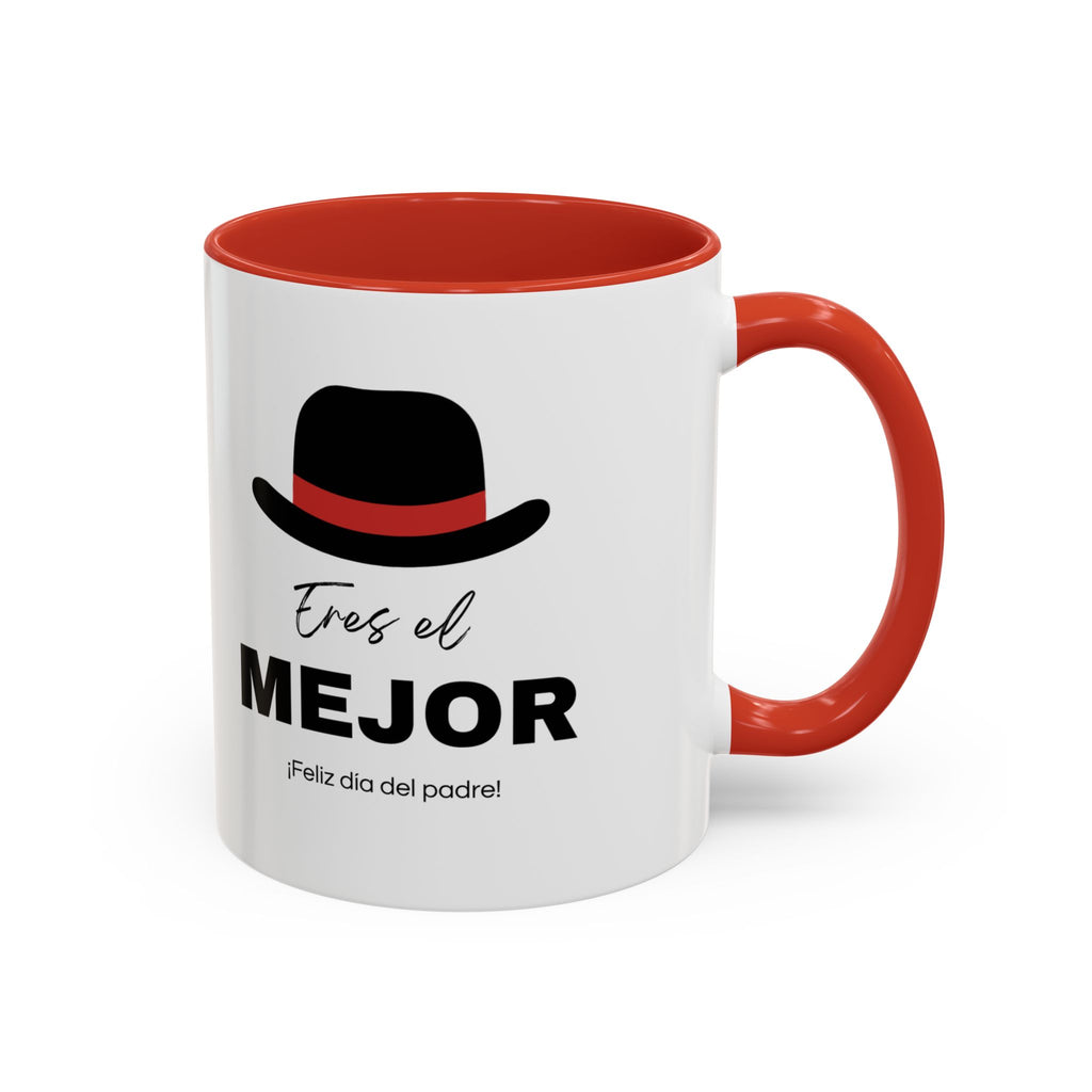 Taza “Feliz Día Papá” | Taza de Café de Cerámica 11 oz y 15 oz con Interior de Color
