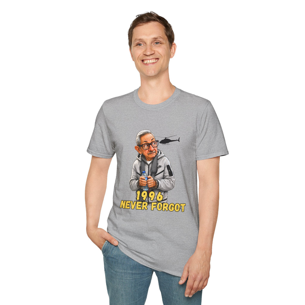 Camiseta “1996 Never Forgot” — Caricatura de Raúl Castro Edición Miami