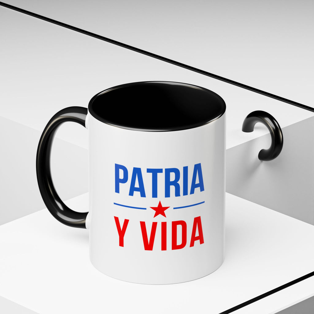 Taza “Patria y Vida” | Taza de Café con Interior de Color 11 oz y 15 oz