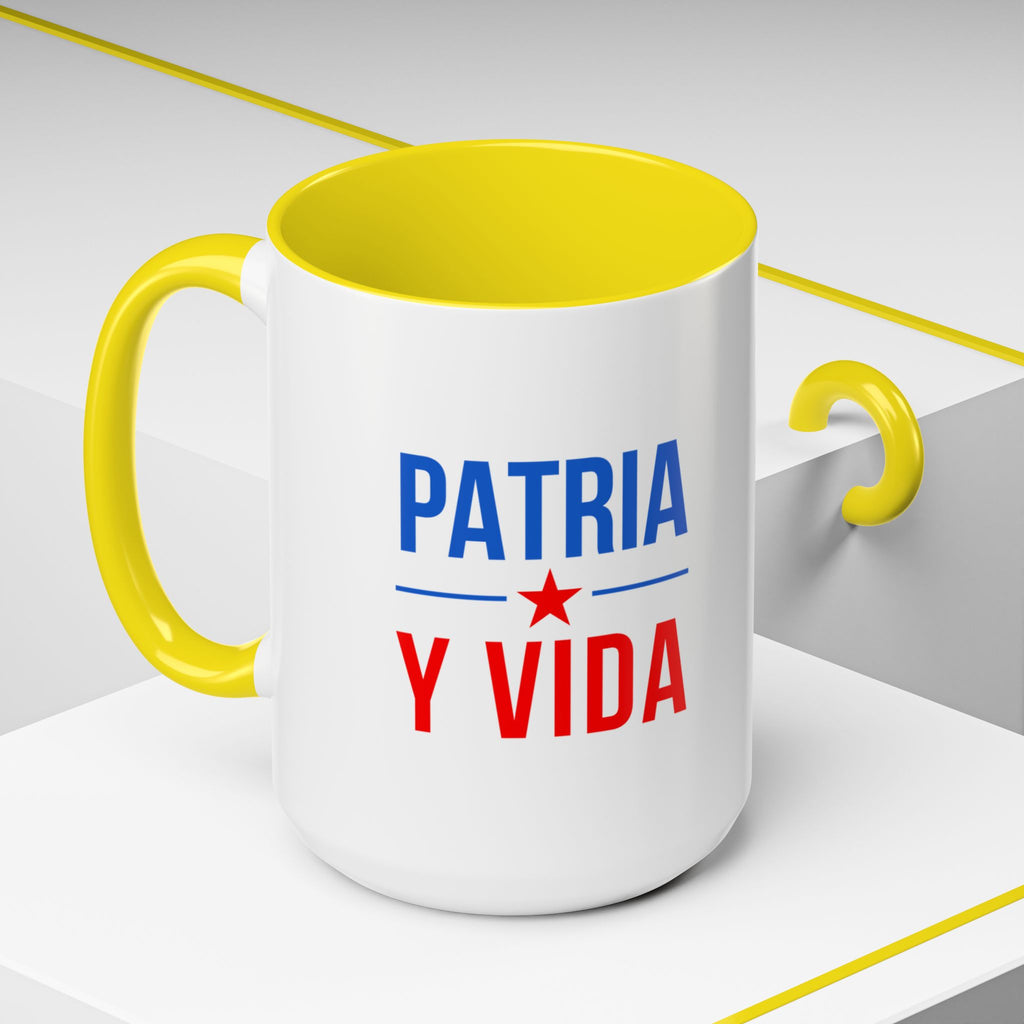 Taza “Patria y Vida” | Taza de Café con Interior de Color 11 oz y 15 oz