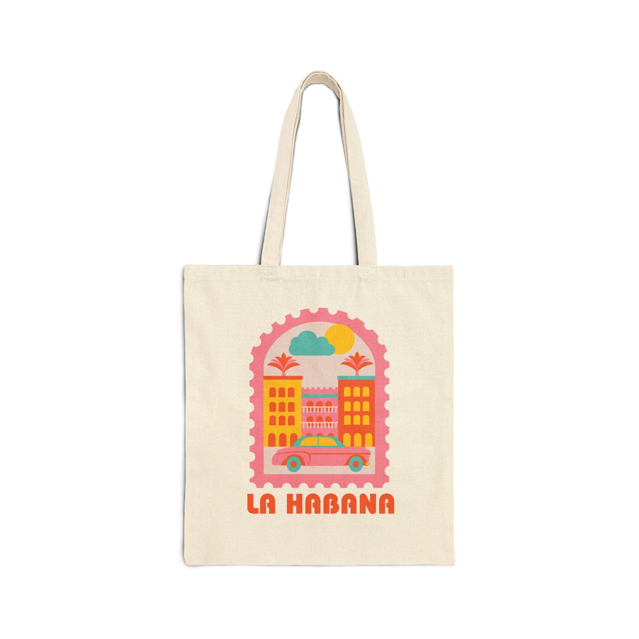 Bolso Tote de Lona “La Habana” — Bolsa Retro Cubana Estilo Travel Market