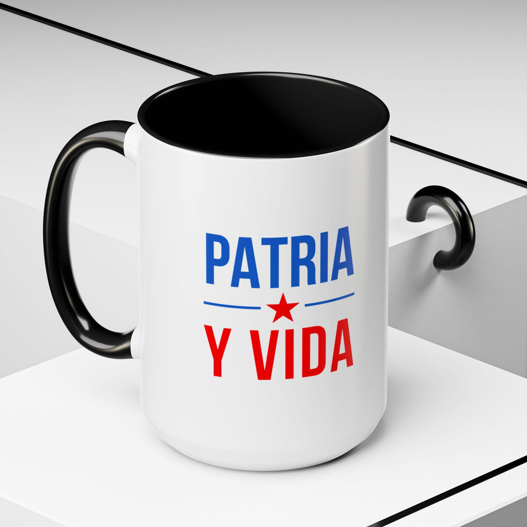 Taza “Patria y Vida” | Taza de Café con Interior de Color 11 oz y 15 oz