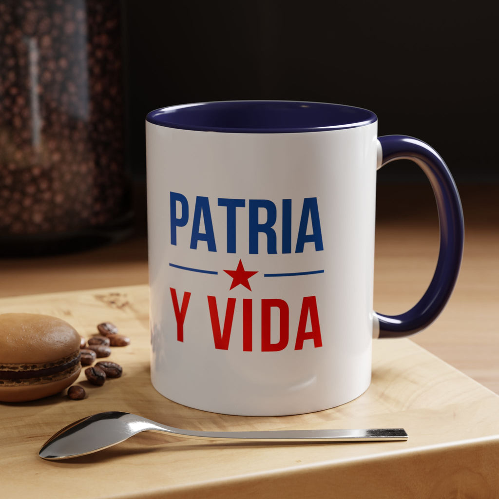 Taza “Patria y Vida” | Taza de Café con Interior de Color 11 oz y 15 oz