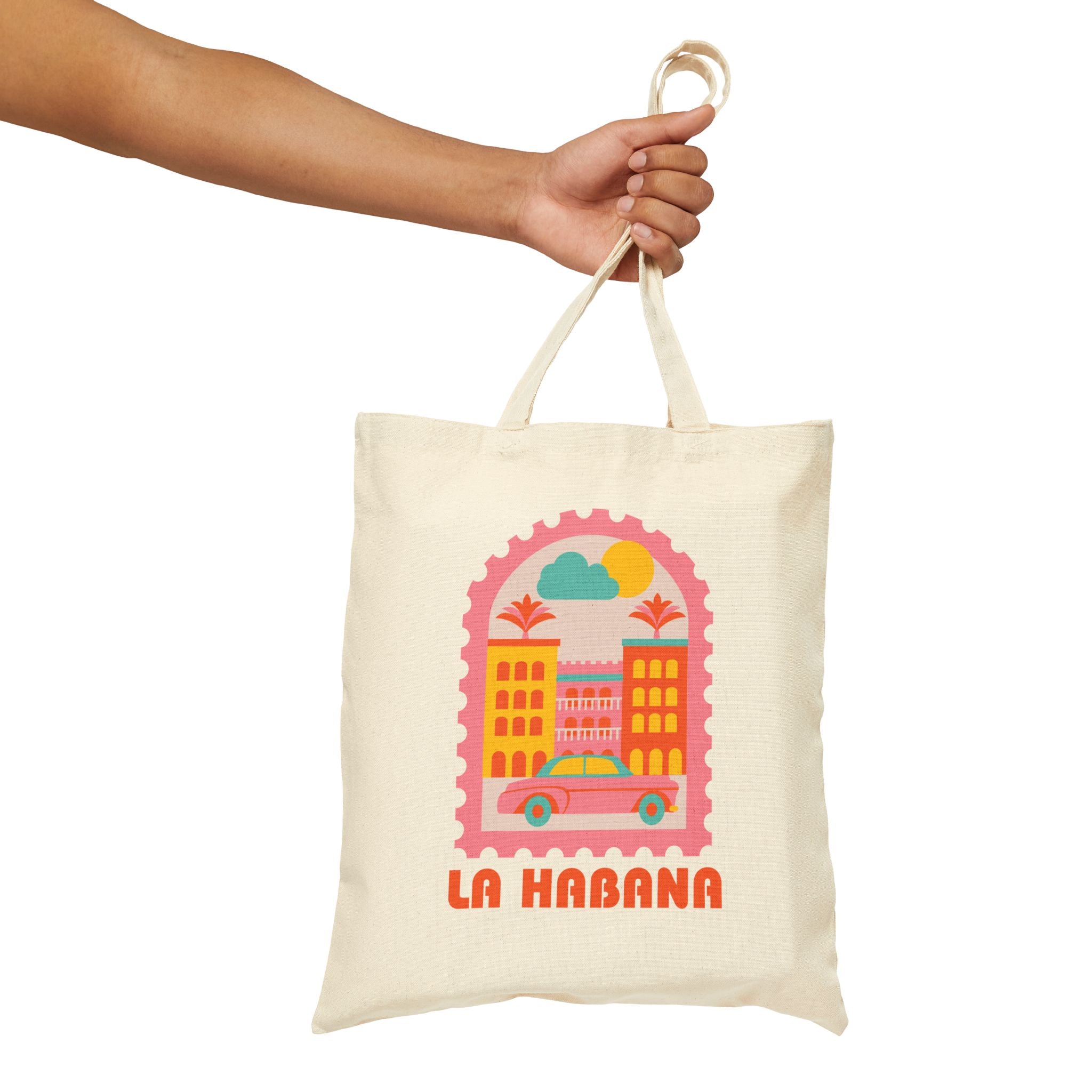 Bolso Tote de Lona “La Habana” — Bolsa Retro Cubana Estilo Travel Market