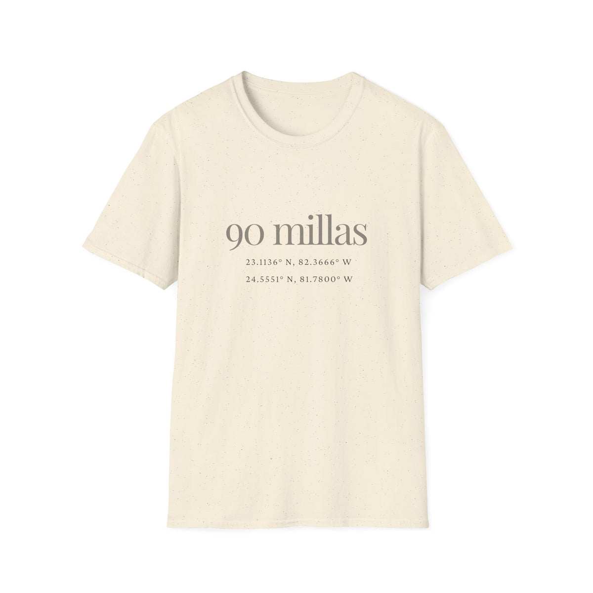 Camiseta “90 Millas” — Tee Minimalista con Coordenadas Cubanas
