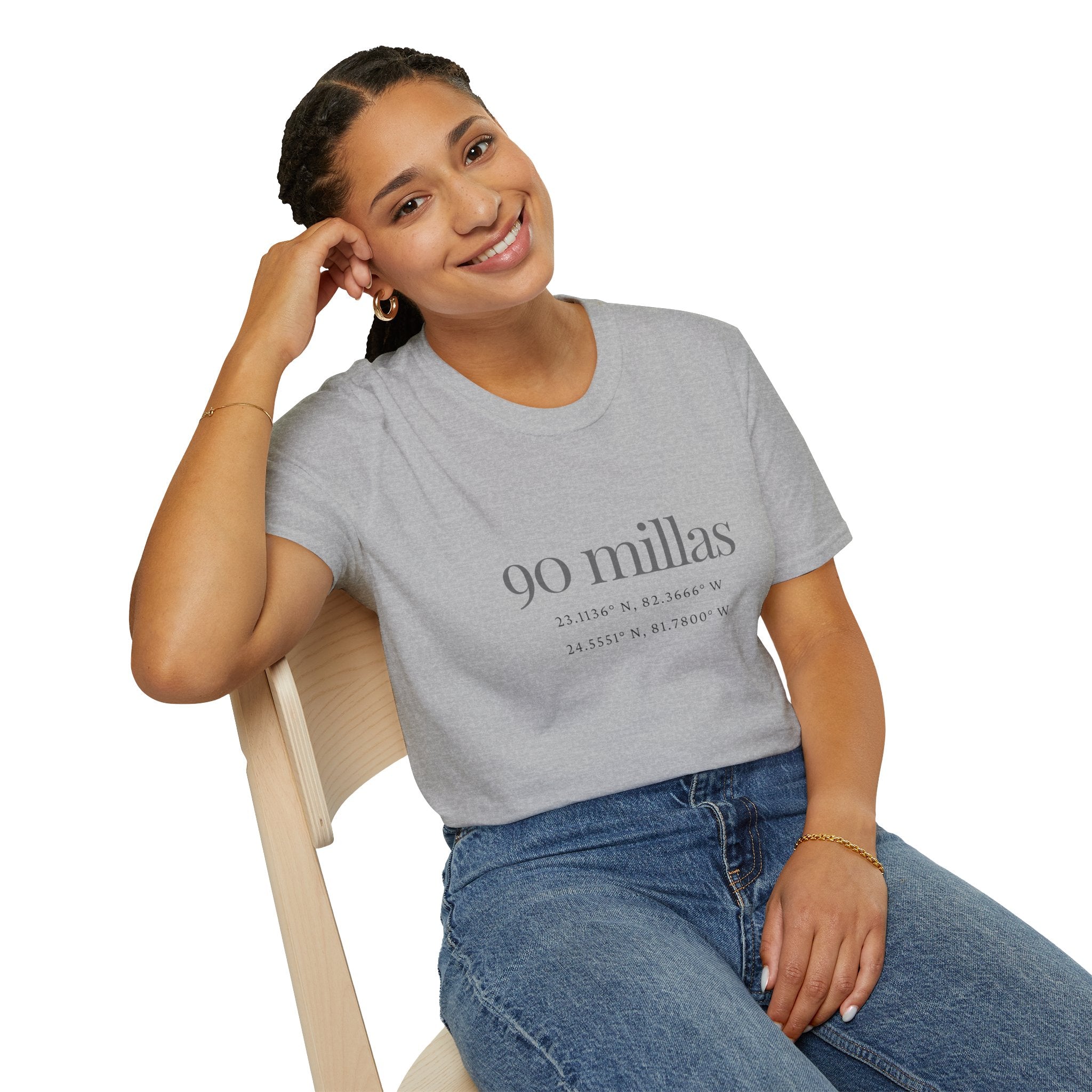 Camiseta “90 Millas” — Tee Minimalista con Coordenadas Cubanas