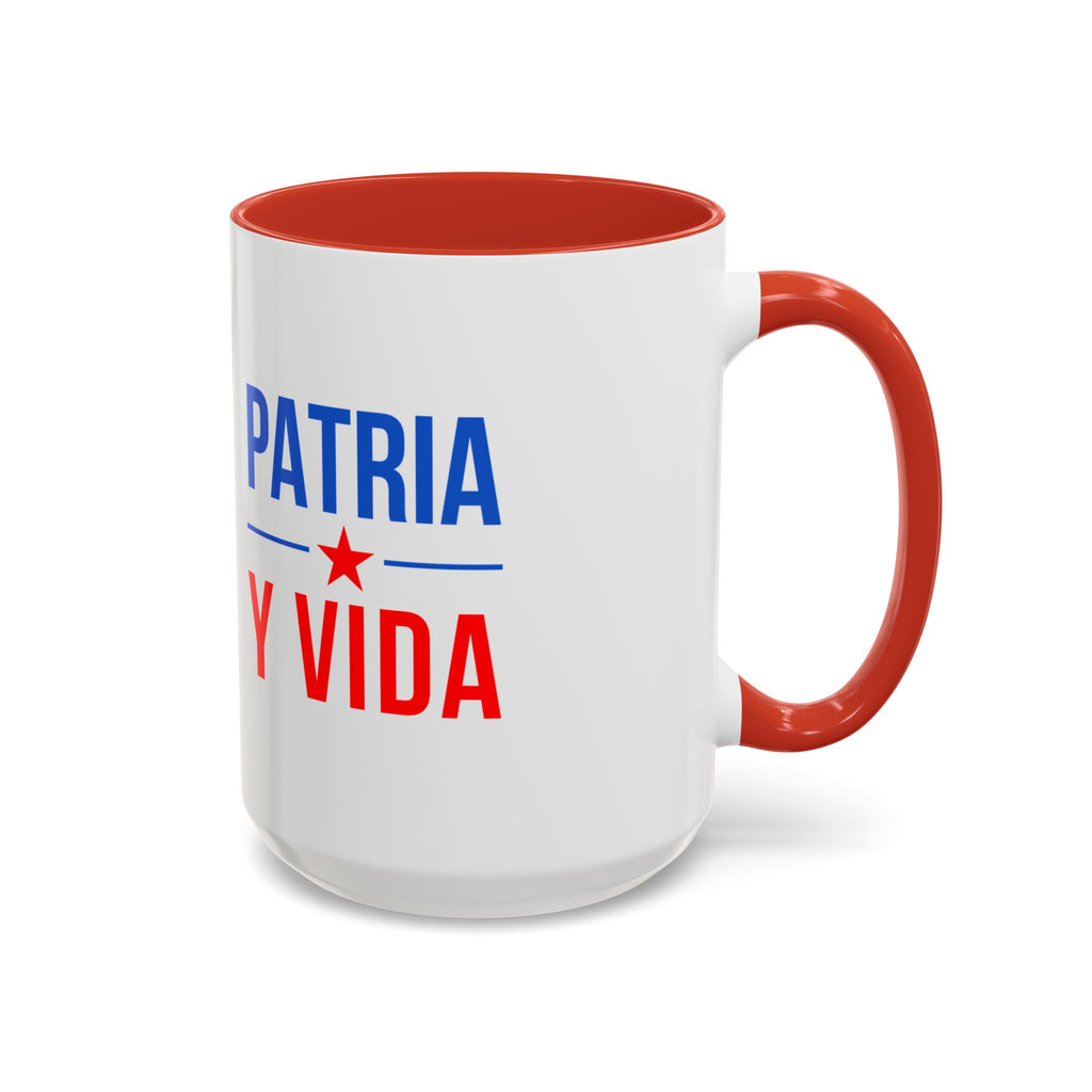 Taza “Patria y Vida” | Taza de Café con Interior de Color 11 oz y 15 oz