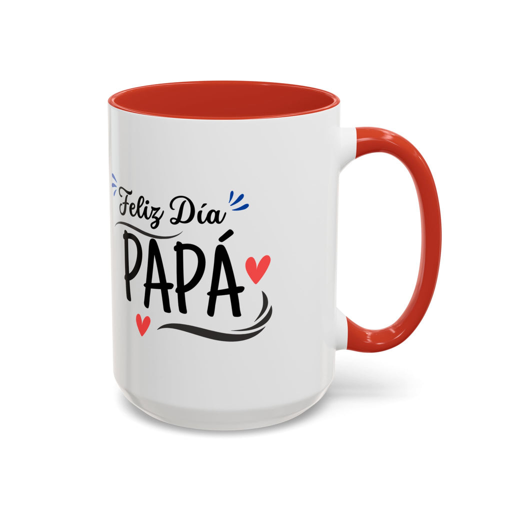 Taza “Feliz Día Papá” | Taza de Café con Interior de Color 11 oz y 15 oz