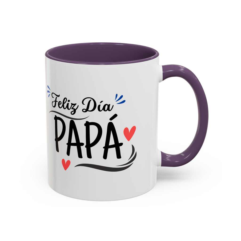 Taza “Feliz Día Papá” | Taza de Café con Interior de Color 11 oz y 15 oz