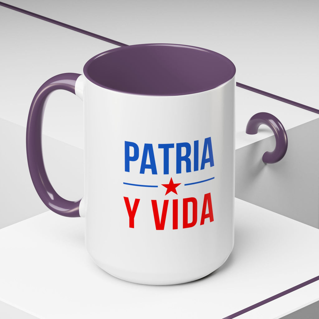 Taza “Patria y Vida” | Taza de Café con Interior de Color 11 oz y 15 oz