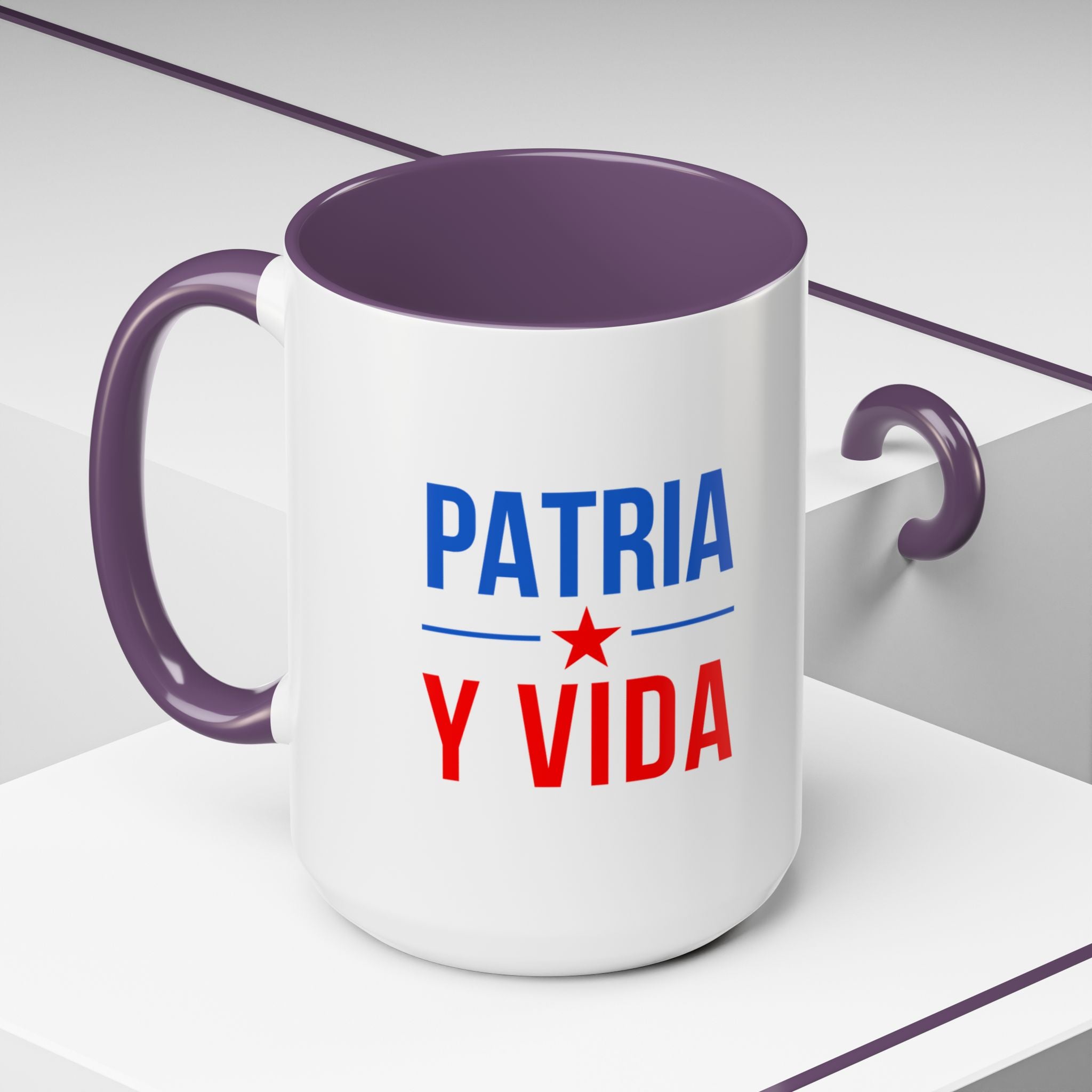Taza “Patria y Vida” | Taza de Café con Interior de Color 11 oz y 15 oz