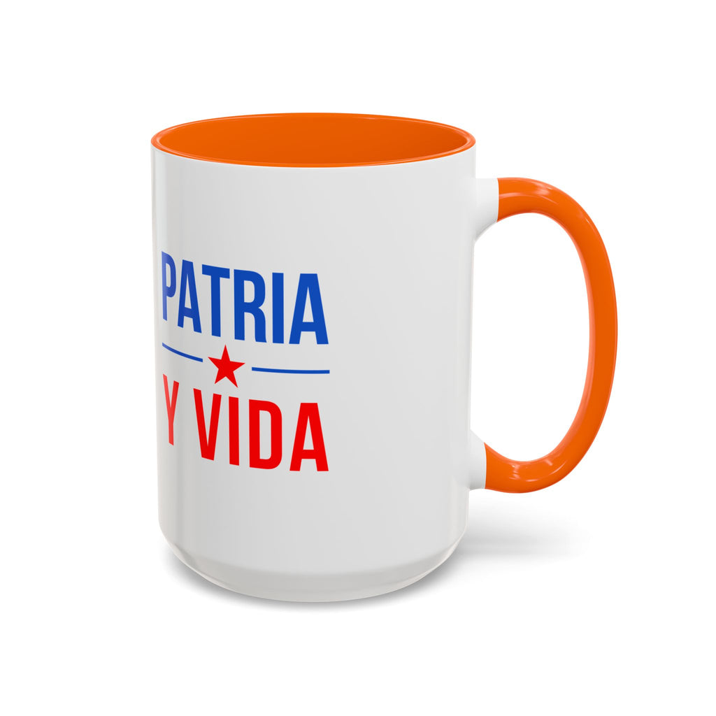 Taza “Patria y Vida” | Taza de Café con Interior de Color 11 oz y 15 oz