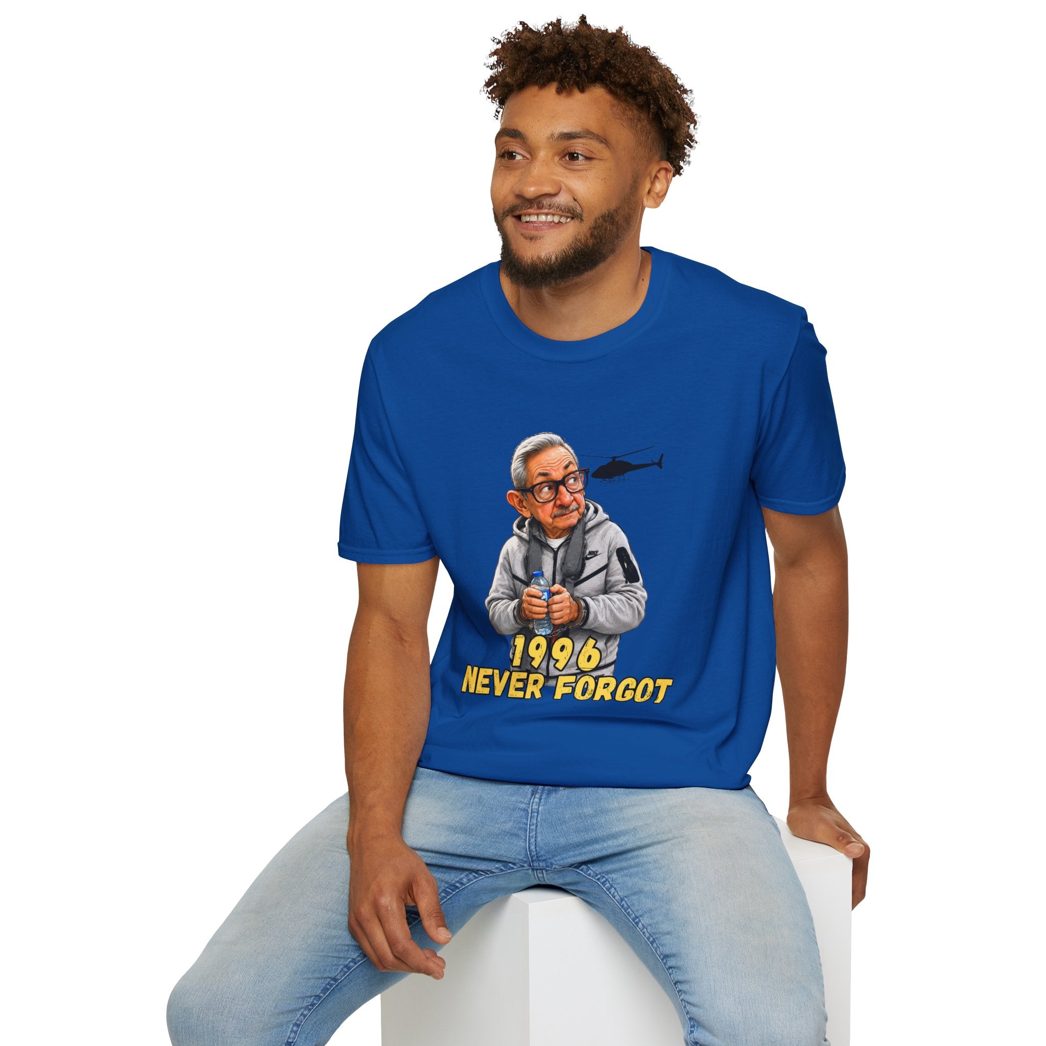 Camiseta “1996 Never Forgot” — Caricatura de Raúl Castro Edición Miami