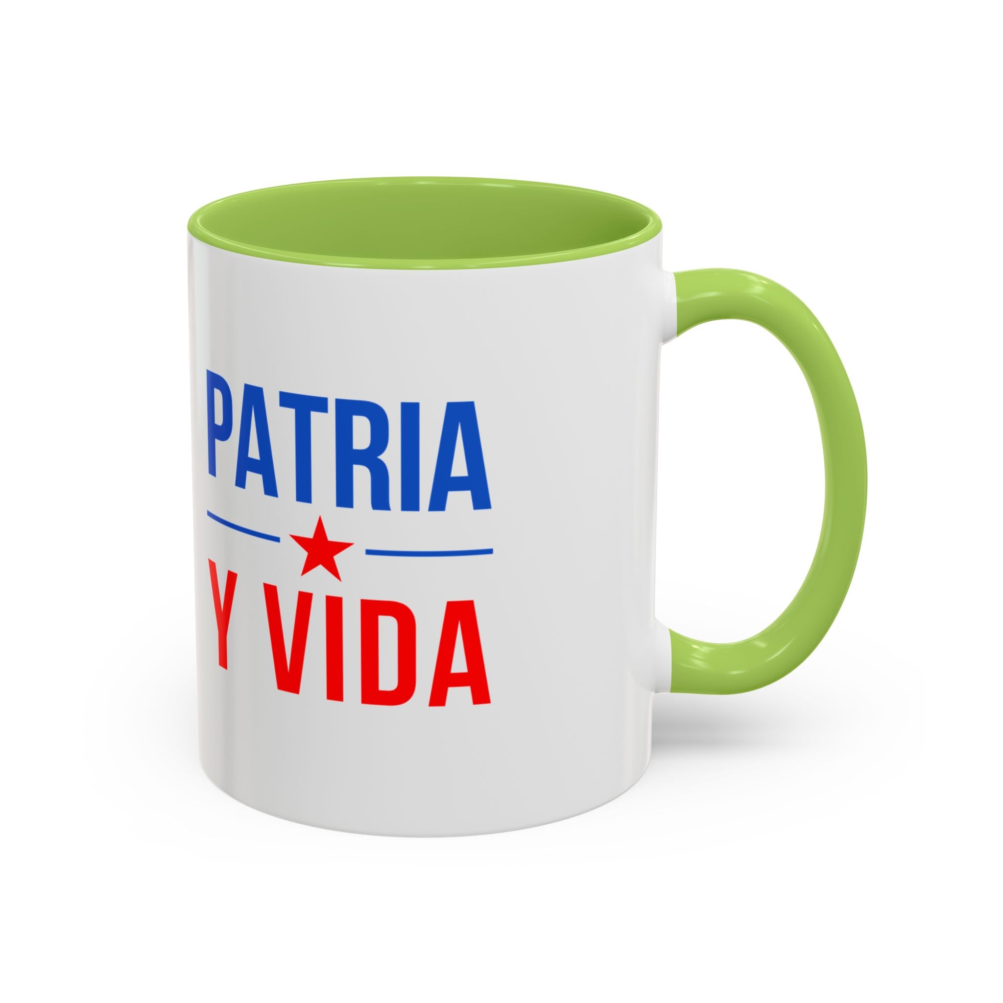 Taza “Patria y Vida” | Taza de Café con Interior de Color 11 oz y 15 oz